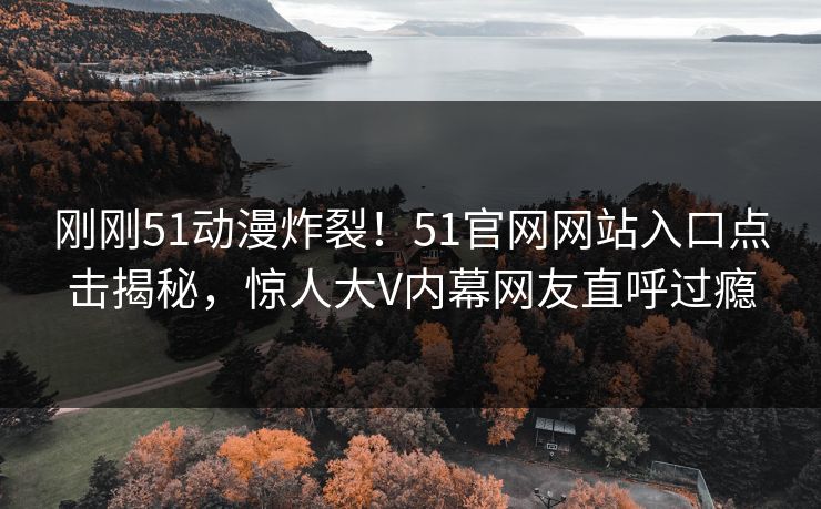 刚刚51动漫炸裂！51官网网站入口点击揭秘，惊人大V内幕网友直呼过瘾
