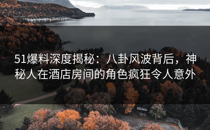 51爆料深度揭秘：八卦风波背后，神秘人在酒店房间的角色疯狂令人意外