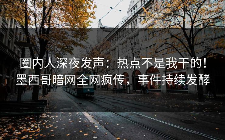 圈内人深夜发声：热点不是我干的！墨西哥暗网全网疯传，事件持续发酵